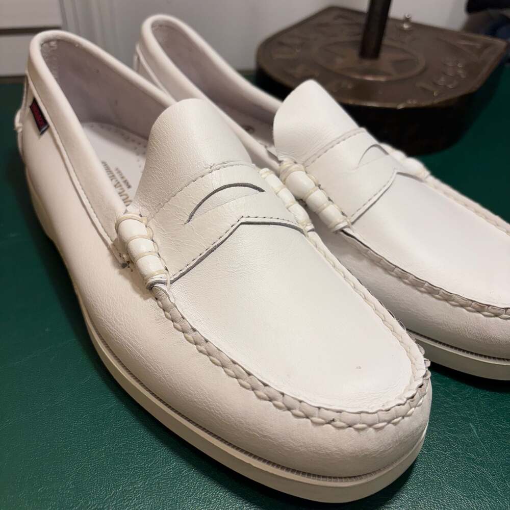 Sebago Mens Dan Polaris RGB White Loafers & Slip Ons Penny Shoes Size 9.5 - Picture 8 of 12